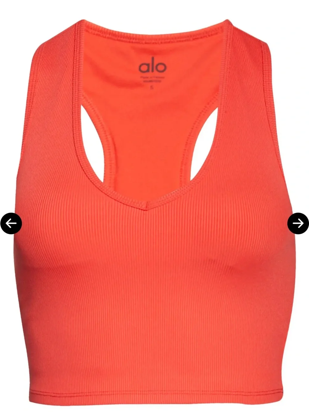 ALO Yoga Goddess Rib Crop Tank - Coral Red